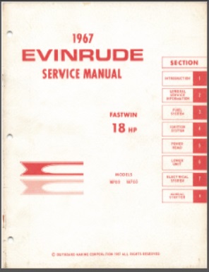 1967 Evinrude 9.5hp Outboard Service Manual #4355